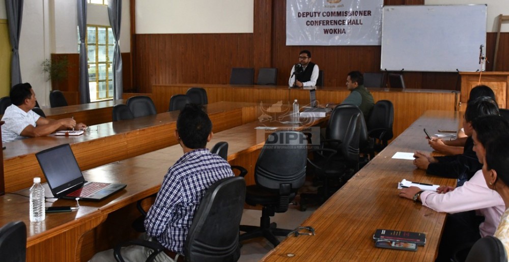 DC Wokha, Vineet Kumar chairing the meeting on AI-Powered Virtual Assistance (Chatbot) initiative held at DC’s Conference Hall, Wokha on September 11. (DIPR Photo)